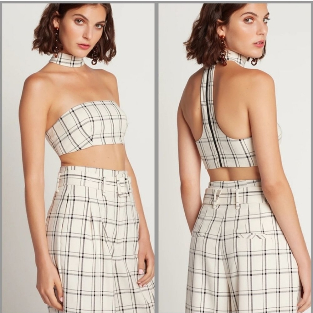 Plaid Strapless Crop Top